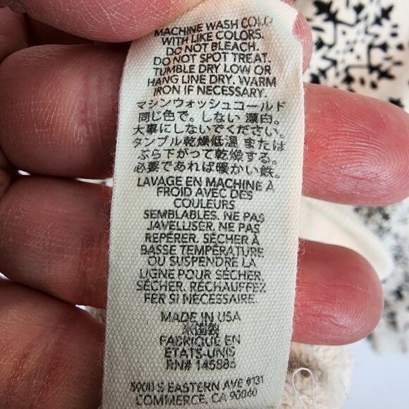 The Great. Womens The College Sweatshirt Washed White Folk Print Terry Cloth Sm - Picture 9 of 11